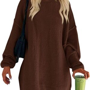 Cozy Brown Oversized Sweater Dress